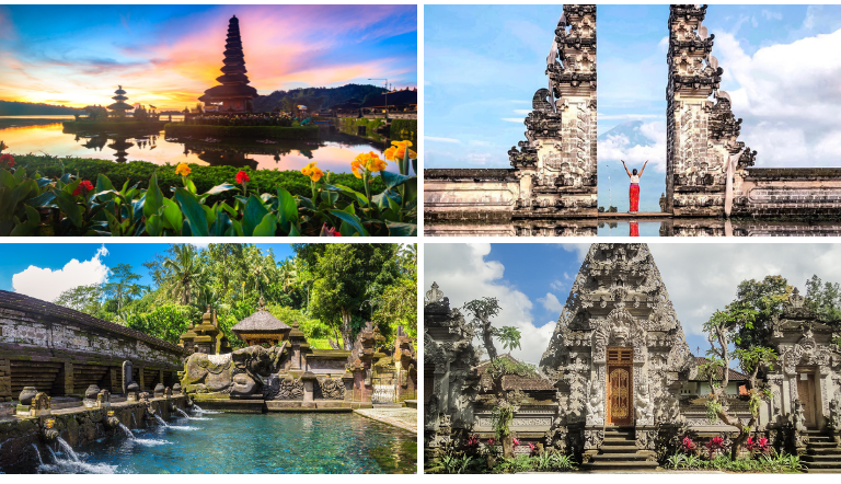 バリ島　寺院　コラージュ画像